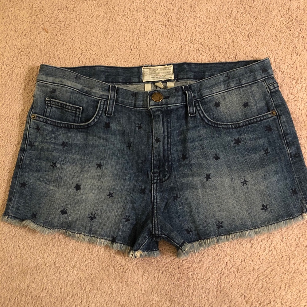 New Current Elliott Star Boyfriend Denim Shorts